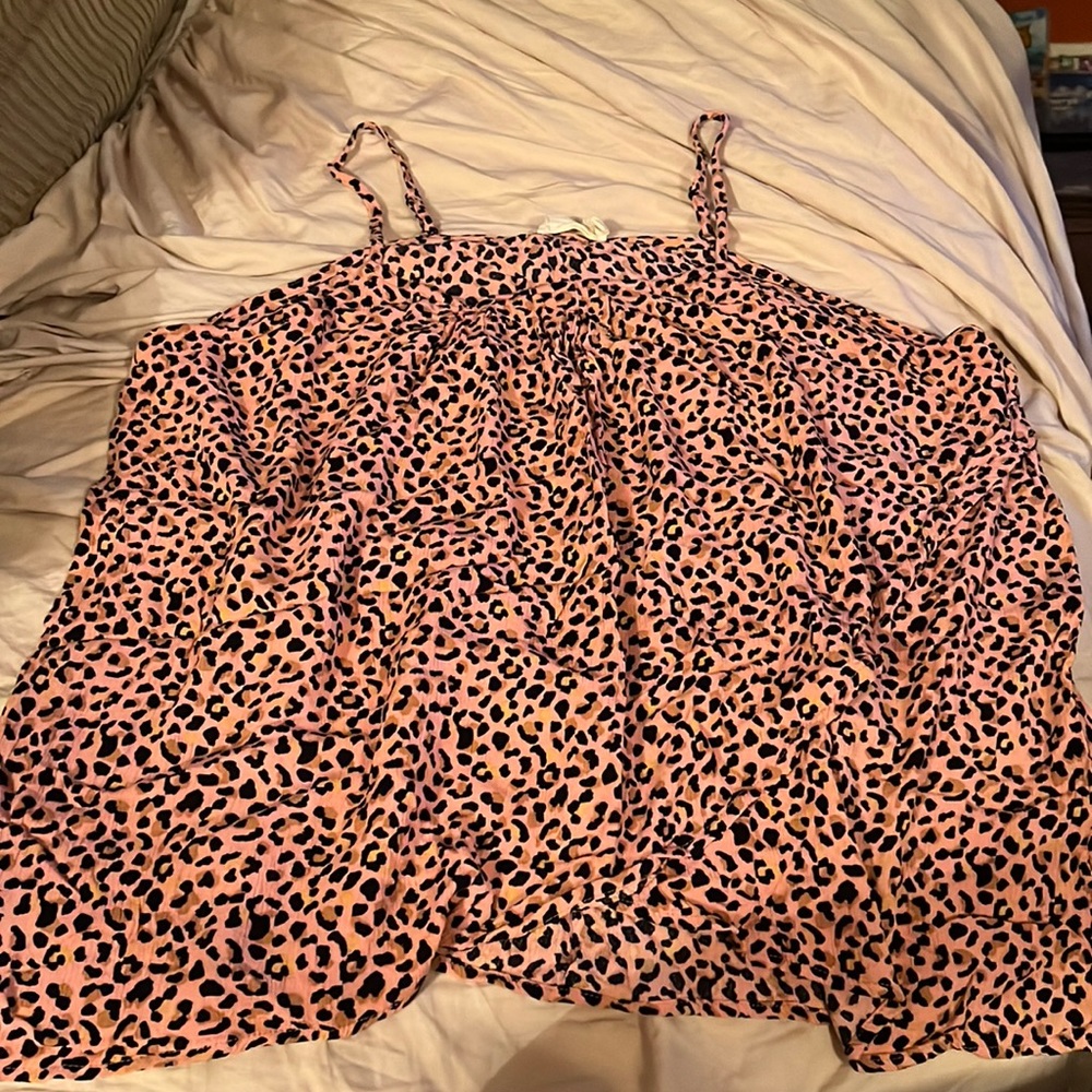 Womens ninexis 1X leopard print tank